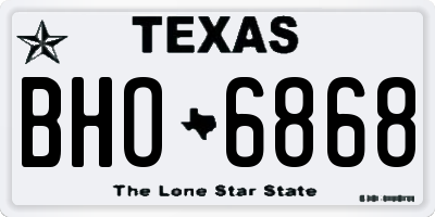 TX license plate BHO6868