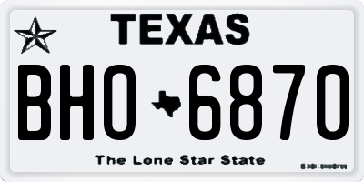 TX license plate BHO6870