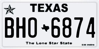TX license plate BHO6874