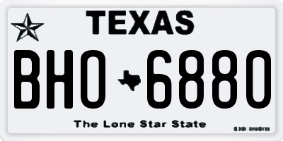 TX license plate BHO6880