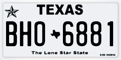 TX license plate BHO6881