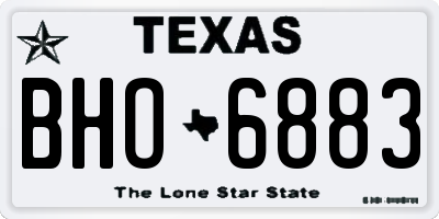 TX license plate BHO6883
