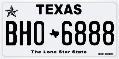 TX license plate BHO6888
