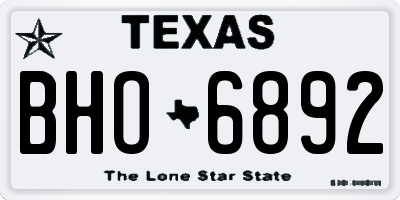TX license plate BHO6892