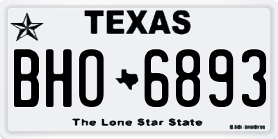 TX license plate BHO6893