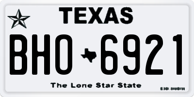 TX license plate BHO6921
