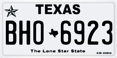 TX license plate BHO6923