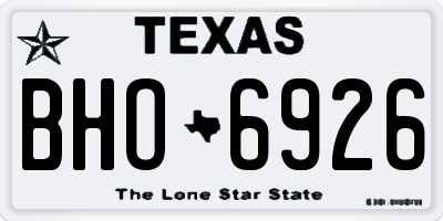 TX license plate BHO6926