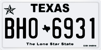 TX license plate BHO6931