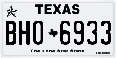 TX license plate BHO6933