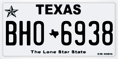 TX license plate BHO6938
