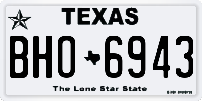 TX license plate BHO6943