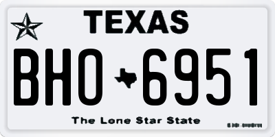 TX license plate BHO6951