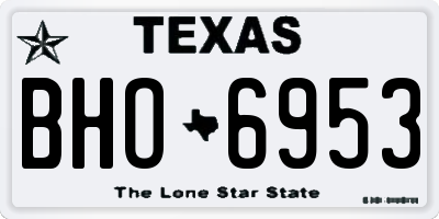 TX license plate BHO6953
