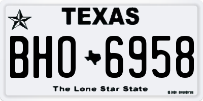 TX license plate BHO6958