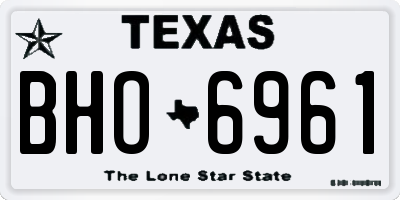 TX license plate BHO6961