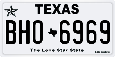 TX license plate BHO6969