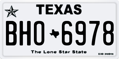 TX license plate BHO6978