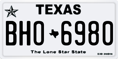 TX license plate BHO6980