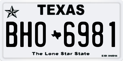 TX license plate BHO6981