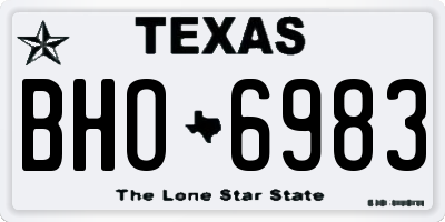TX license plate BHO6983
