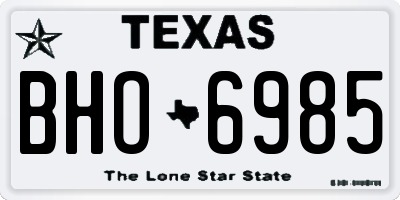 TX license plate BHO6985