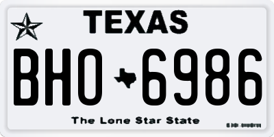 TX license plate BHO6986