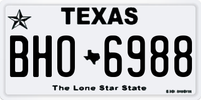 TX license plate BHO6988