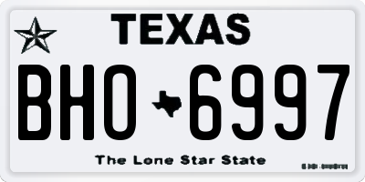 TX license plate BHO6997