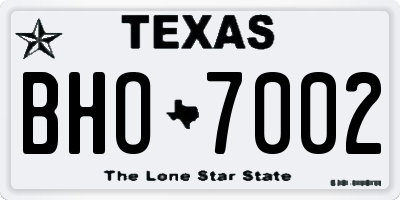 TX license plate BHO7002