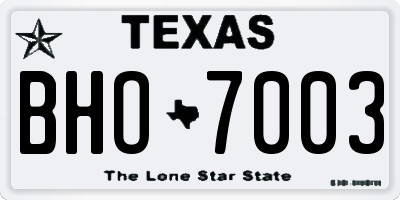 TX license plate BHO7003