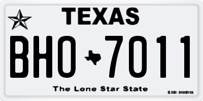 TX license plate BHO7011