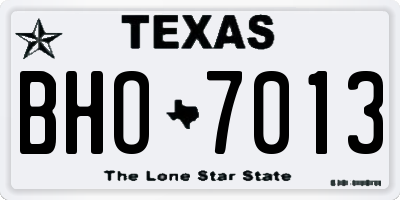 TX license plate BHO7013