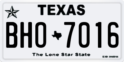TX license plate BHO7016