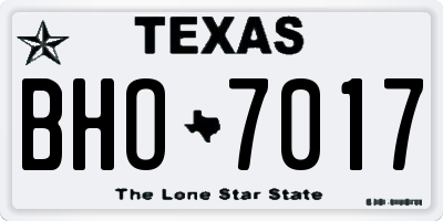 TX license plate BHO7017