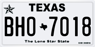 TX license plate BHO7018