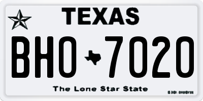 TX license plate BHO7020