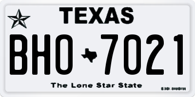 TX license plate BHO7021
