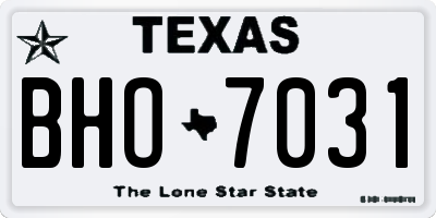 TX license plate BHO7031
