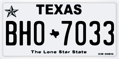 TX license plate BHO7033