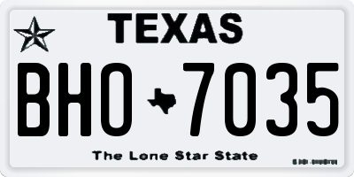 TX license plate BHO7035