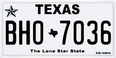 TX license plate BHO7036