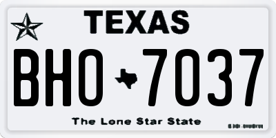 TX license plate BHO7037
