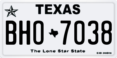 TX license plate BHO7038