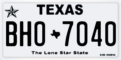 TX license plate BHO7040