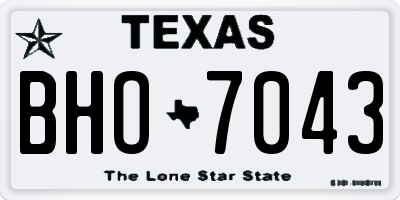 TX license plate BHO7043