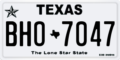 TX license plate BHO7047
