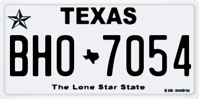 TX license plate BHO7054
