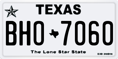TX license plate BHO7060