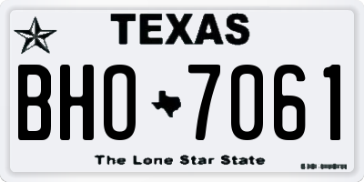 TX license plate BHO7061